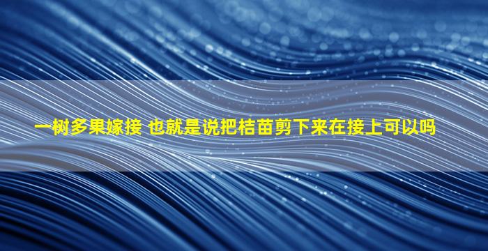 一树多果嫁接 也就是说把桔苗剪下来在接上可以吗